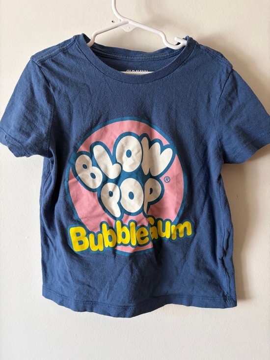 Old Navy Other - Old Navy Blue Tee with Pink Blow Pop Bubblegum Graphic